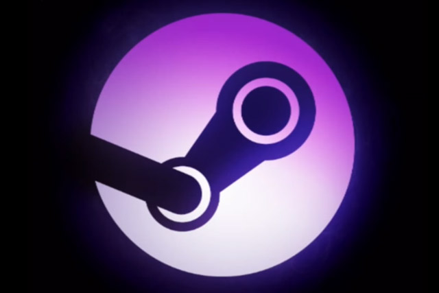 The Steam logo in purple.