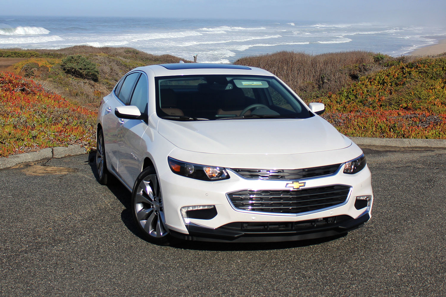 2016 chevrolet malibu first drive front top angle