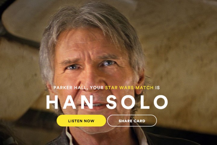 spotify star wars character musical match han solo