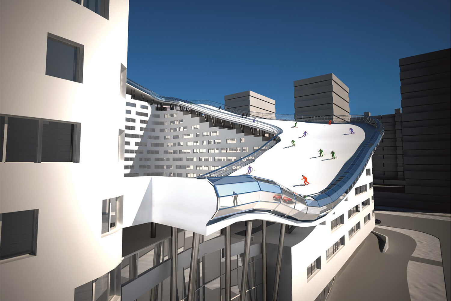 house slalom is an apartment building with a ski slope concept shokhan mataibekov 004