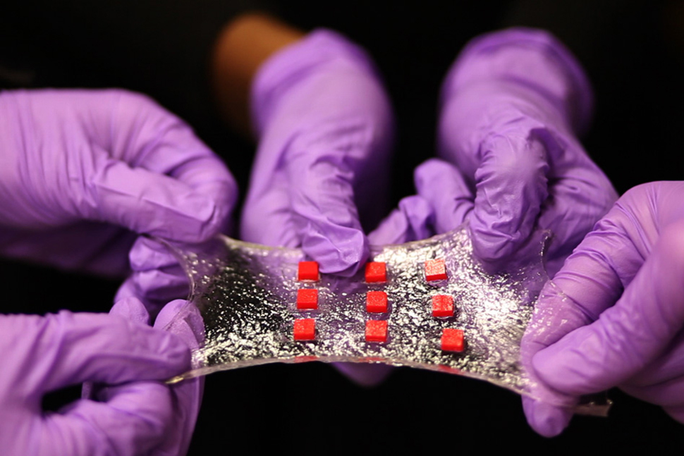 bandage of the future hydrogel delivers medicine automatically stretchable electronics 1 0