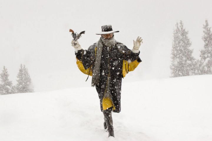 A man walks in the snow in The Hateful Eight.