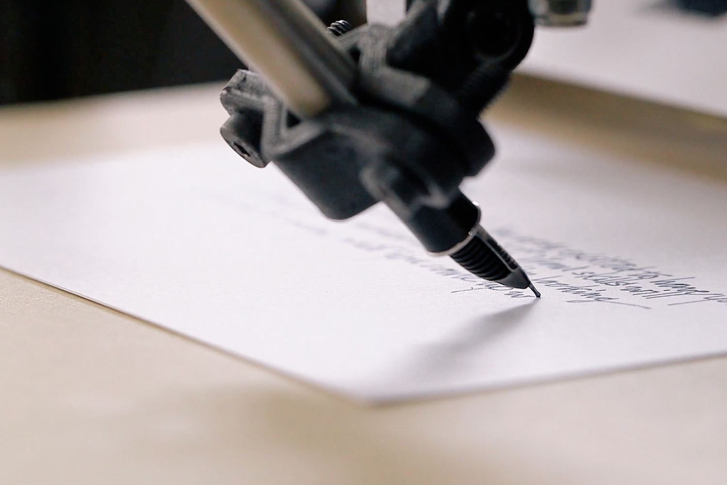 envelope uses robots to write thank you notes for your wedding bond pen on stock