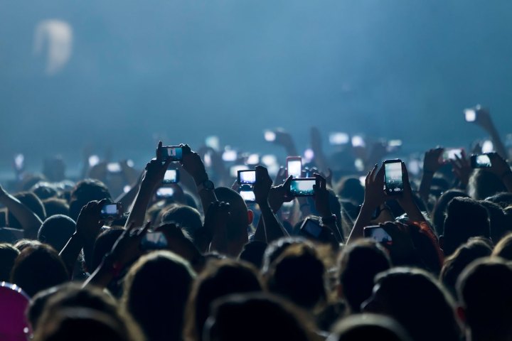 Phones in crowd