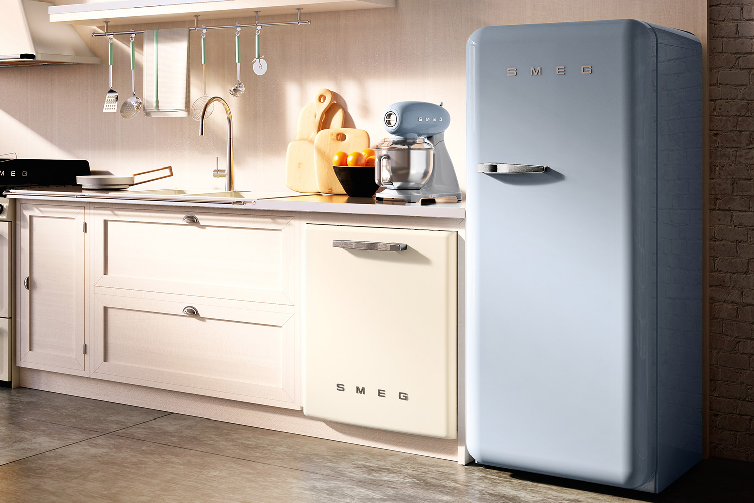 smeg introduces a retro dishwasher and bigger fridge 50s style