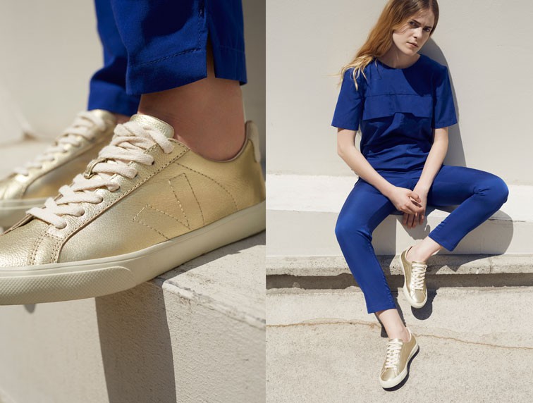 Veja sustainable sneakers - women's gold