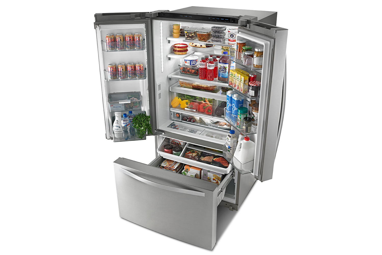 whirlpools smart appliances work with nest and amazon dash whirlpool pantry inspired french door refrigerator p150437 5z