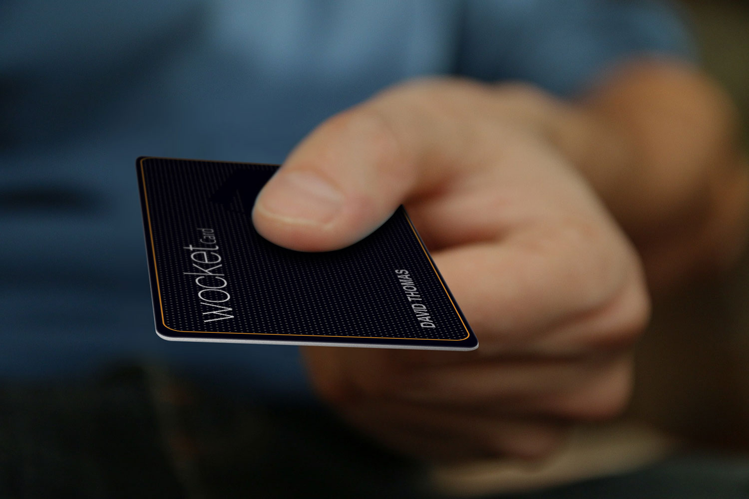nxt ids wocket replaces your wallet with a card wocketcard hand mockup