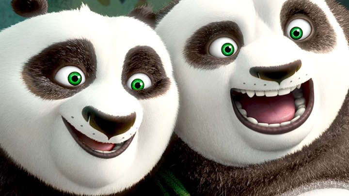 Po and his father, Li Shan, in Kung Fu Panda 3.