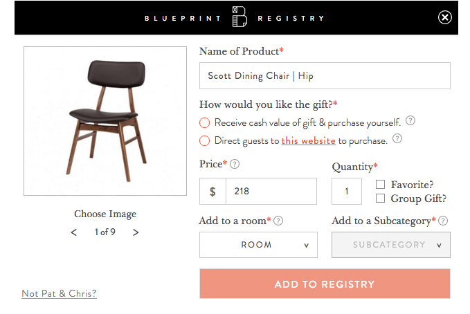 blueprint registry lets you find wedding gifts room by 4