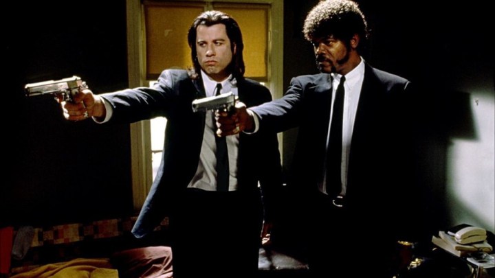 John Travolta and Samuel L. Jackson in Pulp Fiction.