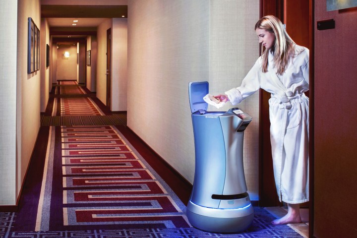 relay the hotel room service robot delivery
