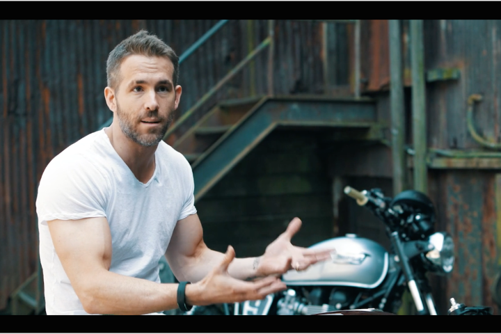 ryan reynolds discusses custom built triumph motorcycle and bike