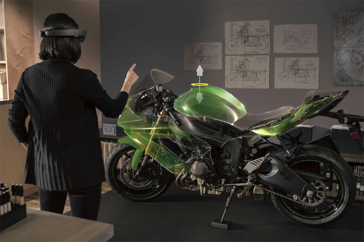 windows holographic idf 2016 microsoft hololens motorcycle