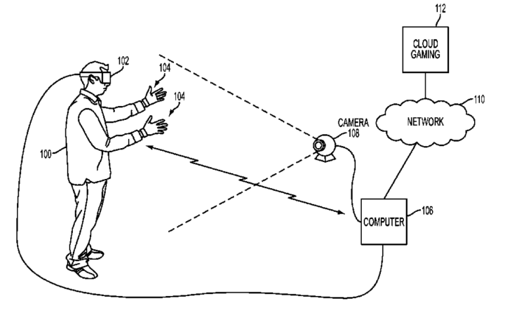 glove patent playstation vr cloud based