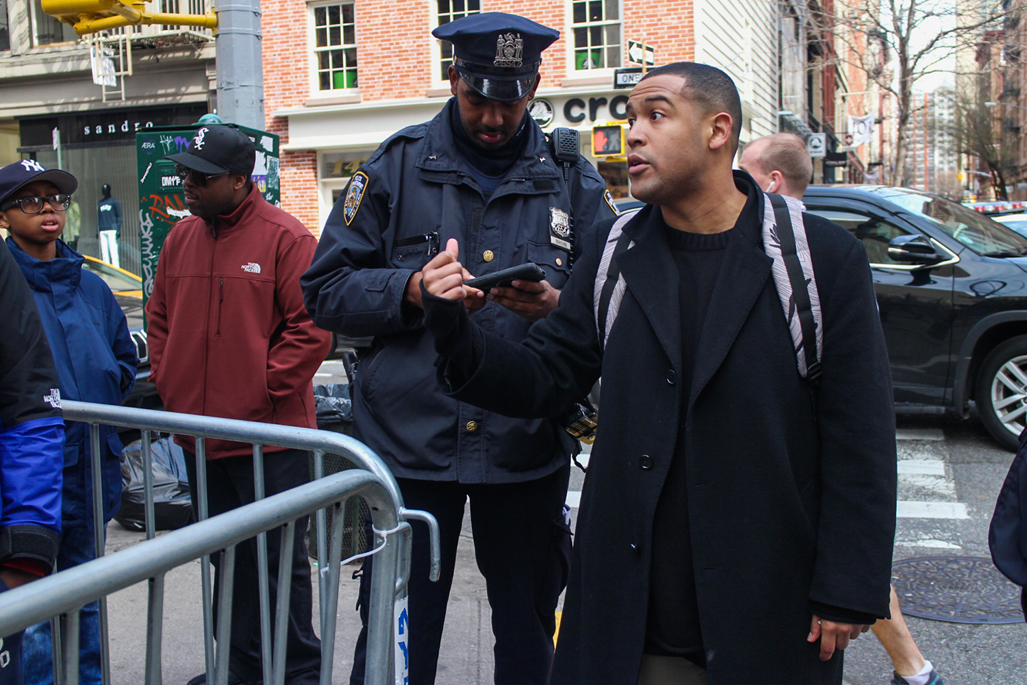 kanye west pop up shop nyc tidal man with cops