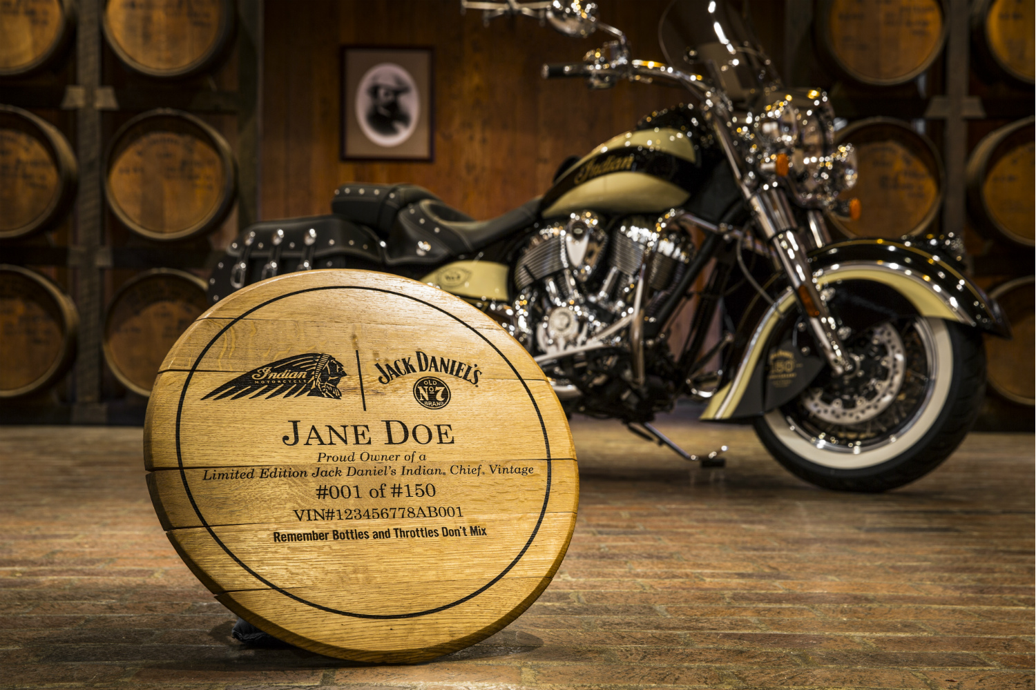 Indian Motorcycle Jack Daniel's custom barrel