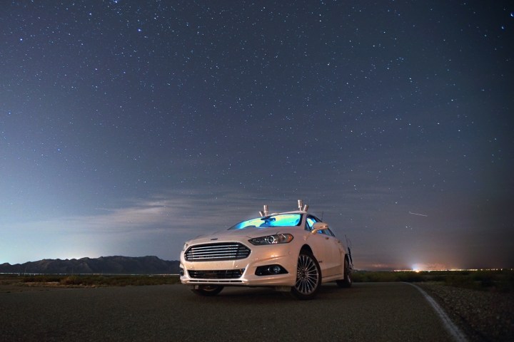 Ford Fusion Hybrid autonomous night testing