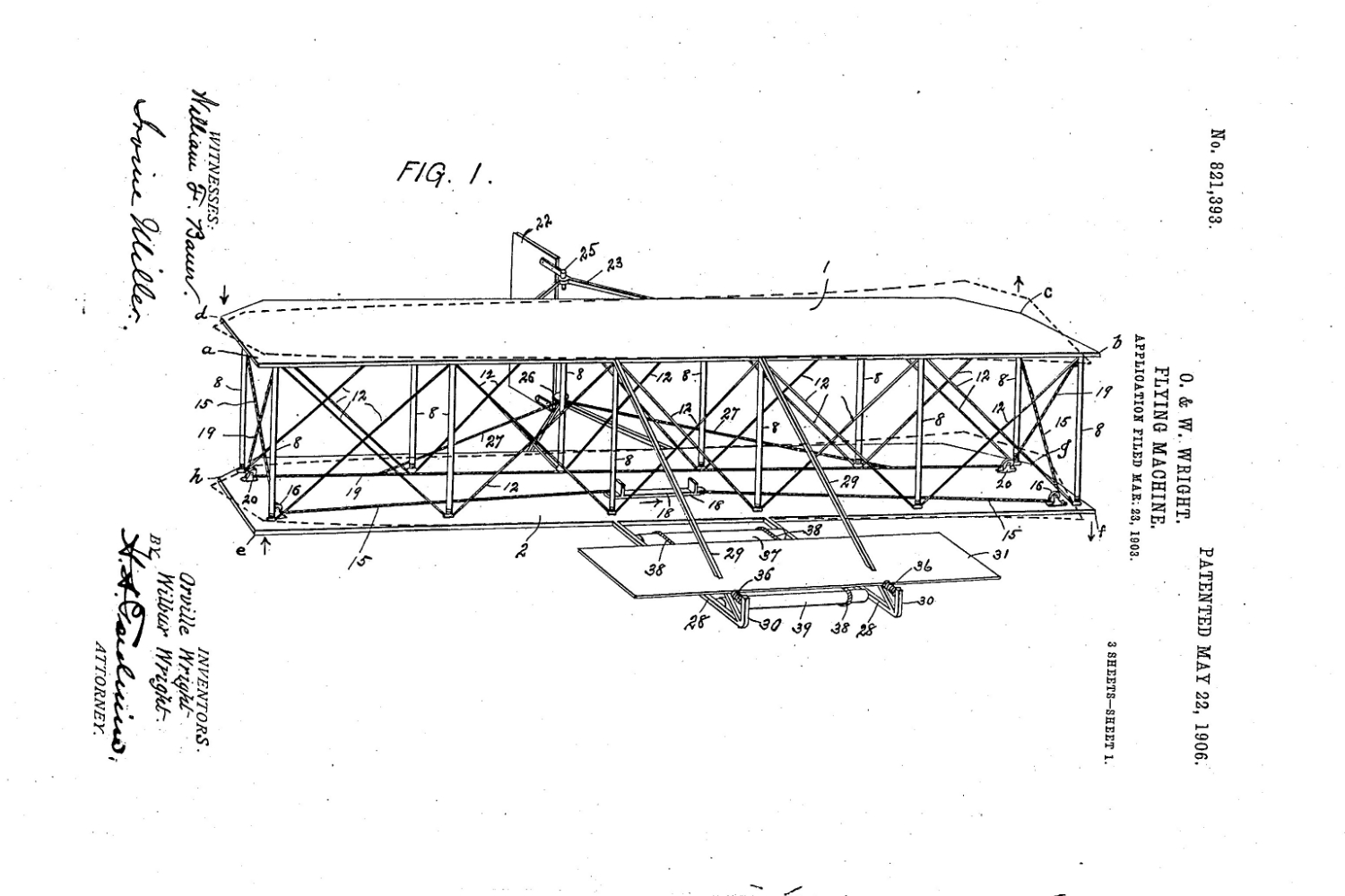 wright brothers 1903 flying machine patent found