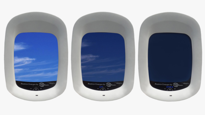 Airplane photovoltaic dimmable windows
