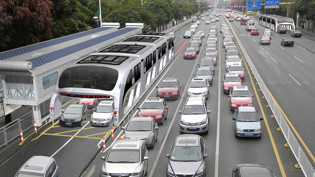 China Straddling Bus