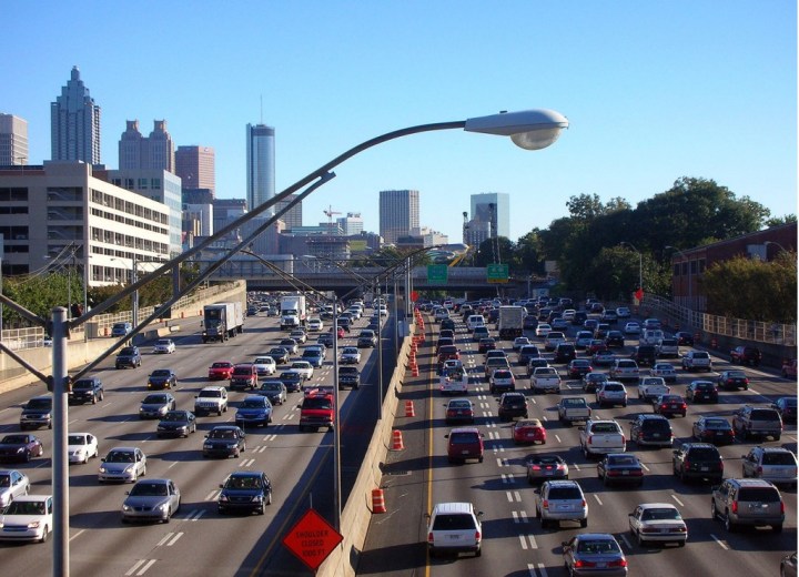 Atlanta traffic jam self-driving