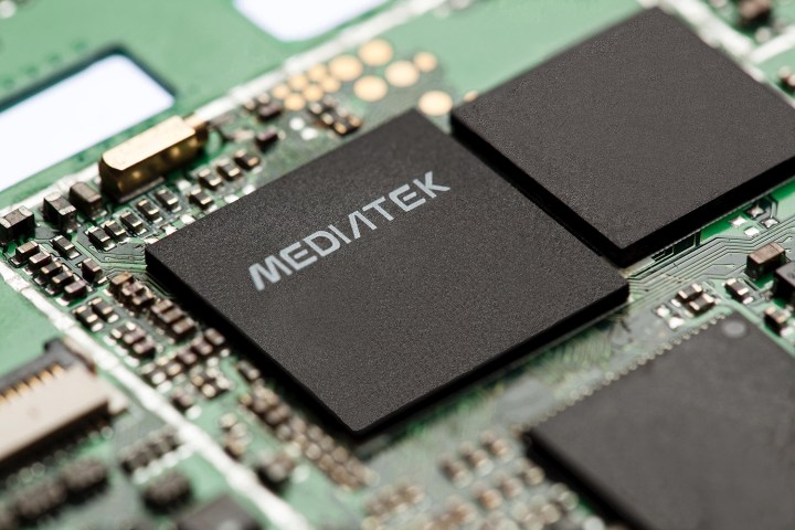 A MediaTek processor on a motherboard.