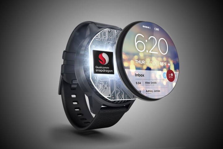 qualcomm snapdragon wear 1100 smartwatch gradient background