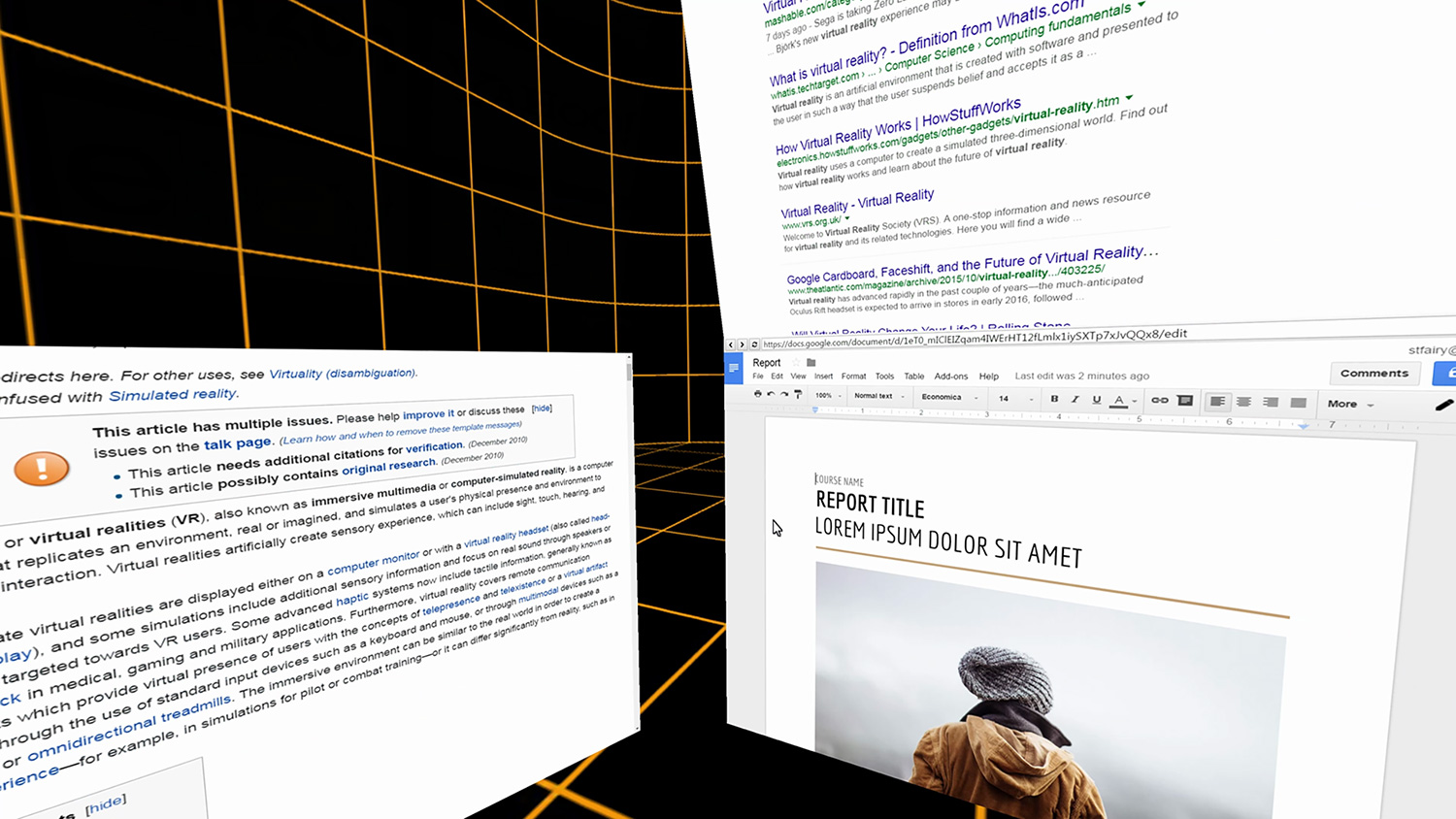 space virtual reality office  5 document editing