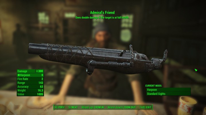 The Admiral's Friend weapon from Fallout 4. 