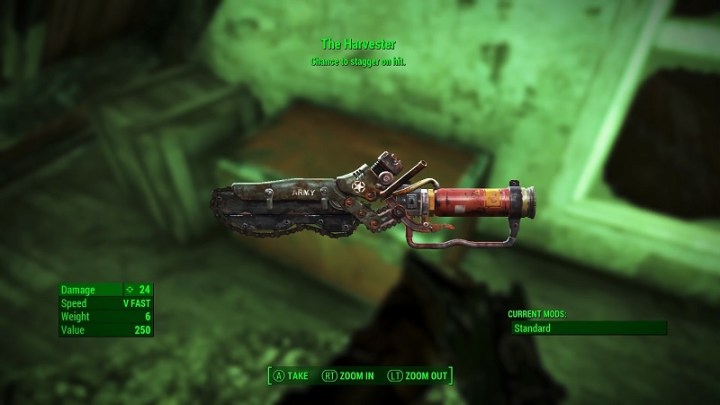 The Harvester weapon from Fallout 4. 