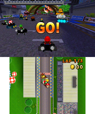 Mario Kart on Nintendo 3DS.