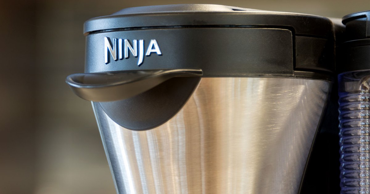 Ninja Coffee Bar Stainless Steel Push Button Bean Grinder + 100-Recipe Book  