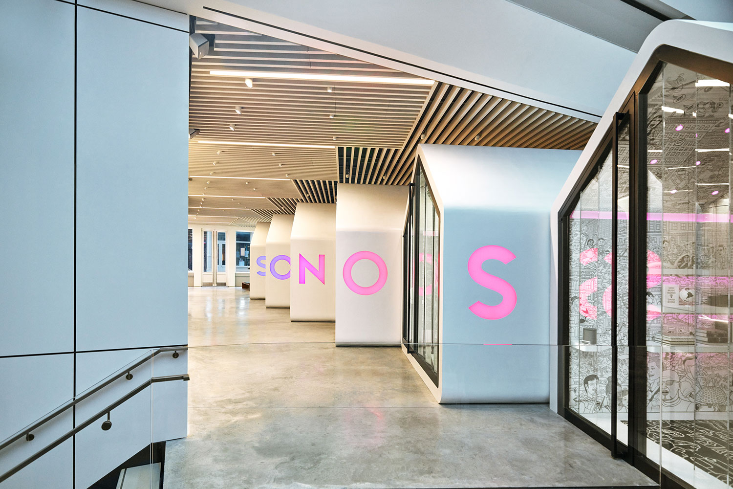 sonos retail store nyc sound view from back of