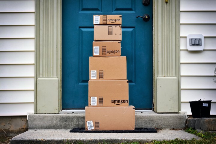 Amazon packages outside a property.
