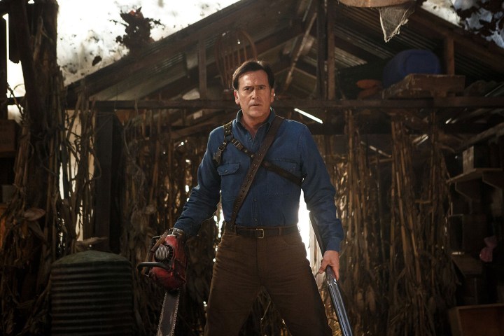 bruce campbell on lee majors and man cleavage in ash vs evil dead  season 2 interview 002