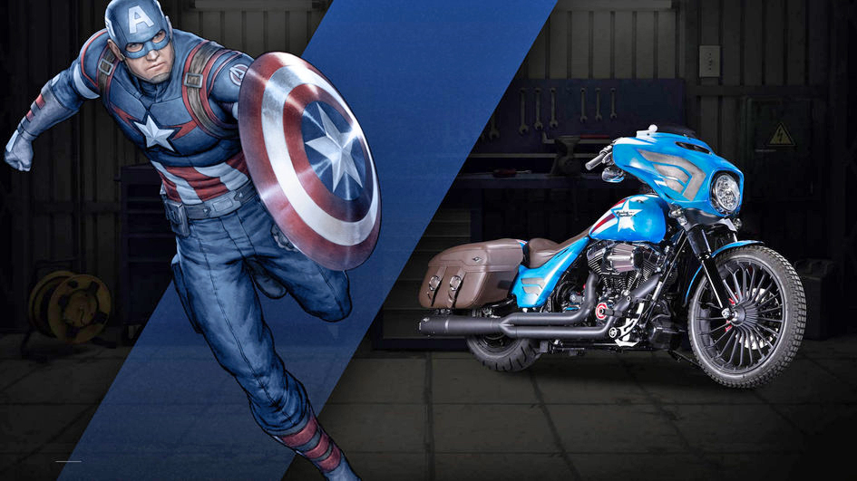 harley davidson marvel superhero custom bikes captain america bike