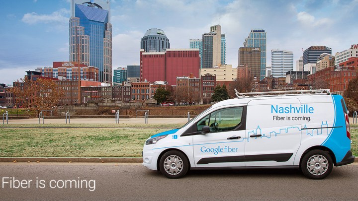 Uma van do Google Fiber em Nashville.