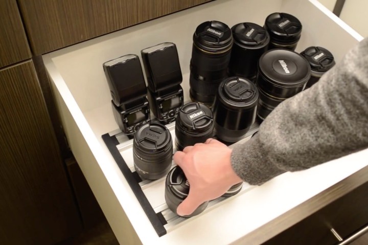 lensrack camera gear organize display