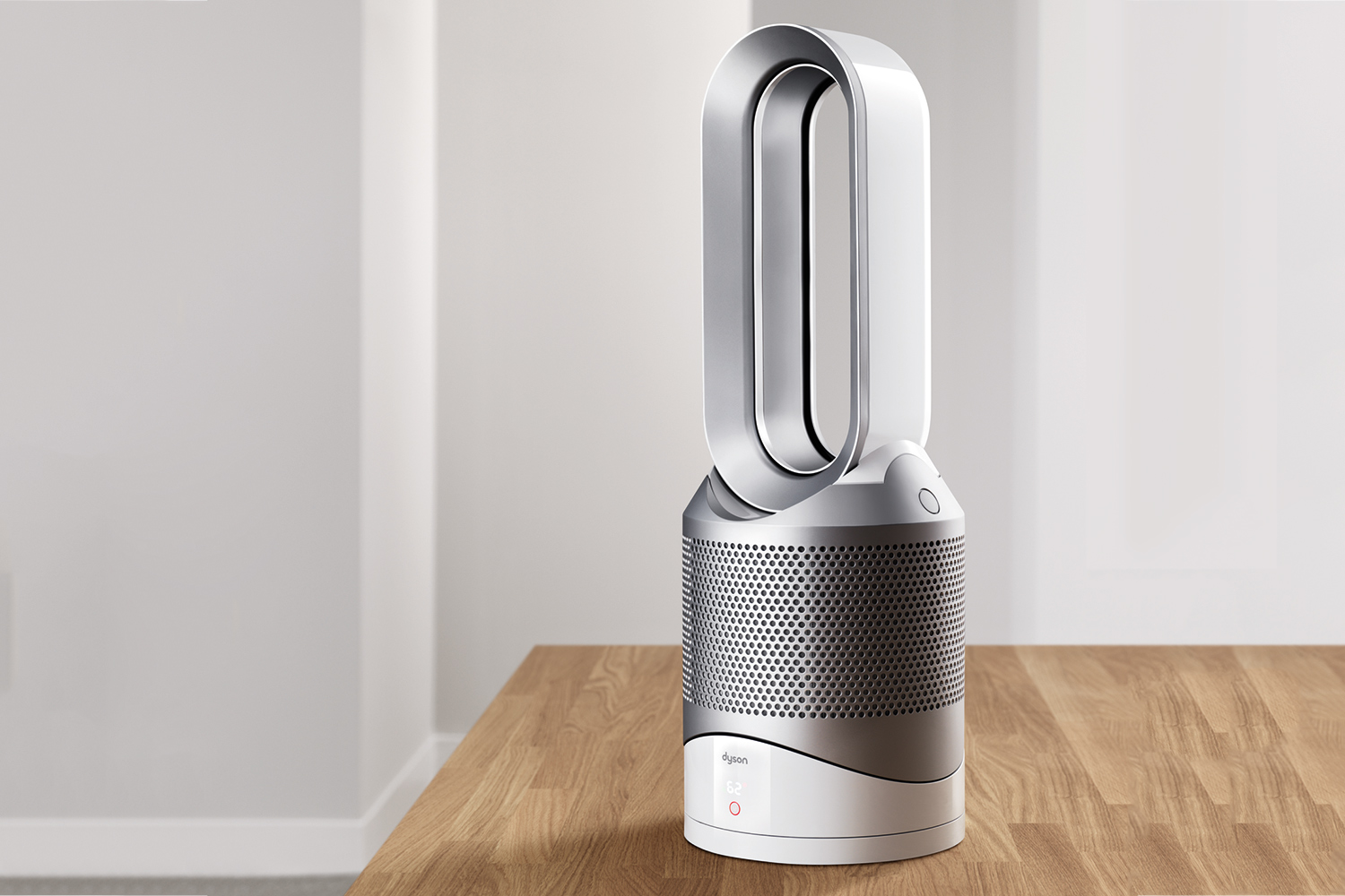 dyson pure hotcold link hot cool  white silver on counter