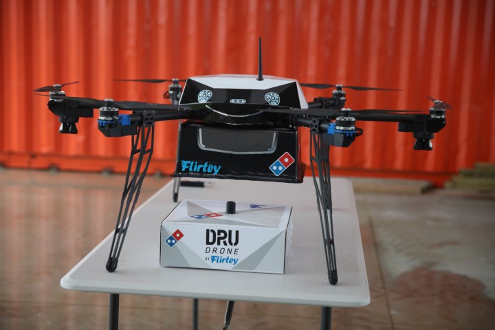 flying pizza looks to be on its way new zealand as dominos demos drone delivery flirtey