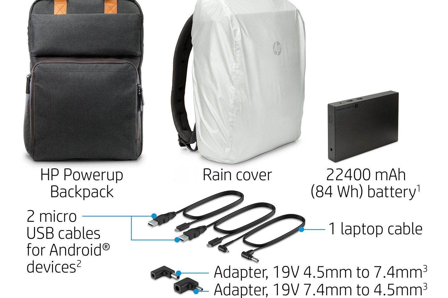 hp powerup backpack battery charge laptop phone tablet 5