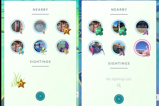 pokemon go tracking update nearby sightings