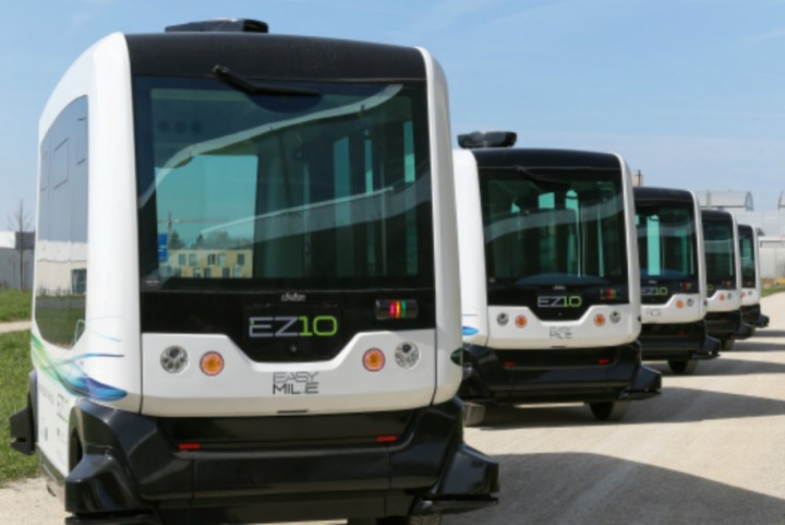 report ai jobs at risk a driverless shuttle bus made by easymile alain herzog