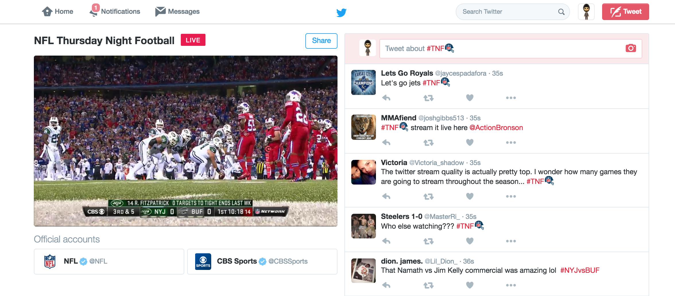 Twitters First NFL Live-Stream Watched by Over 2M Viewers Digital Trends
