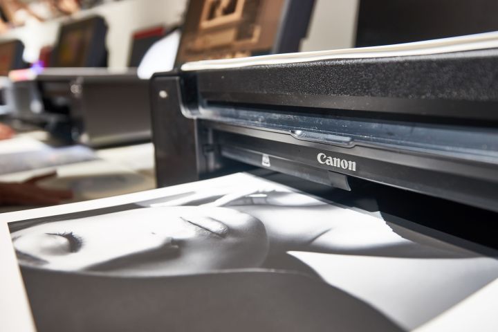canon premium fine art papers printer stock photo