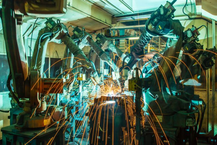 least educated in denial robots jobs 50108970  robot welding movement industrial automotive part factory