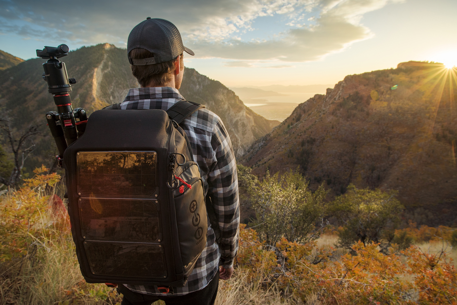 volatic array offgrid solar backpack tripod carry
