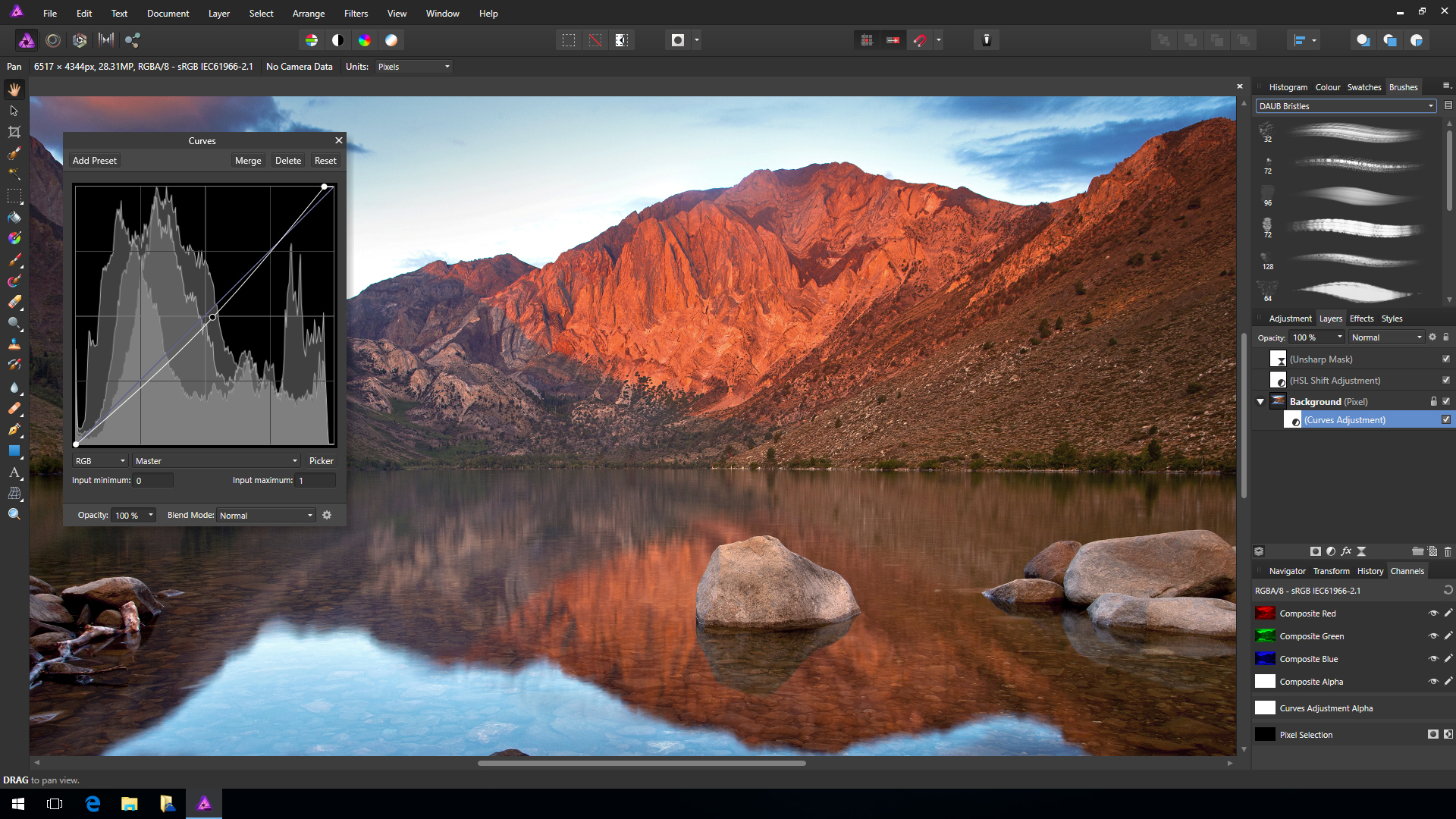 affinity photo windows debut curves
