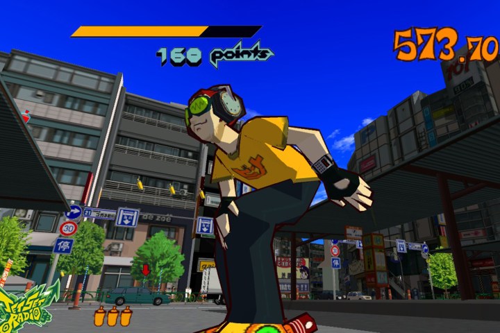 A gameplay snapshot from Jet Set Radio! for Dreamcast.